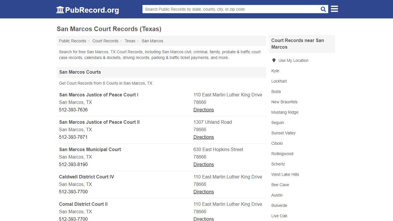 Free San Marcos Court Records (Texas Court Records) - PubRecord.org